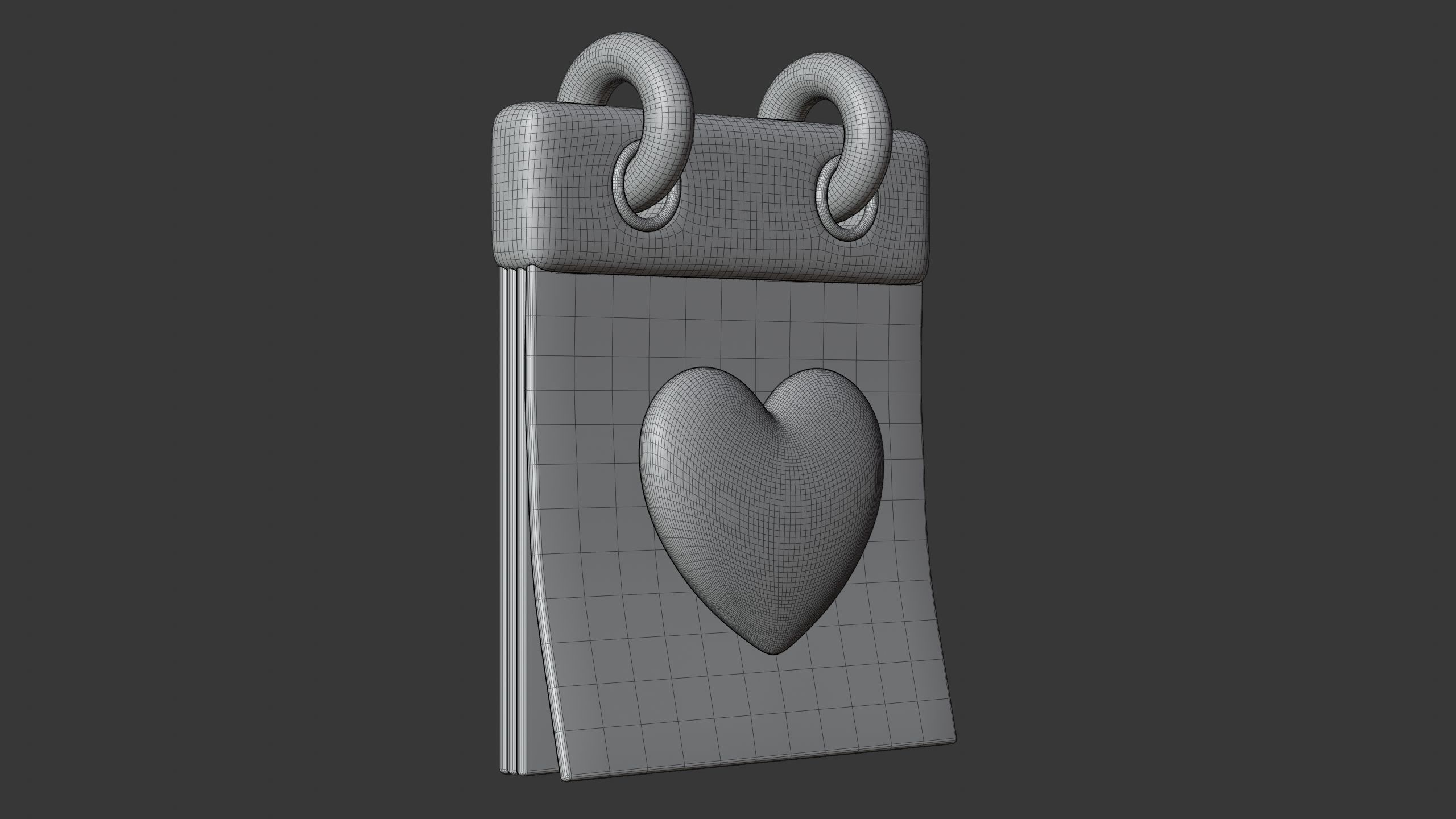 Calendar with Heart 3D Icon 3D model_9