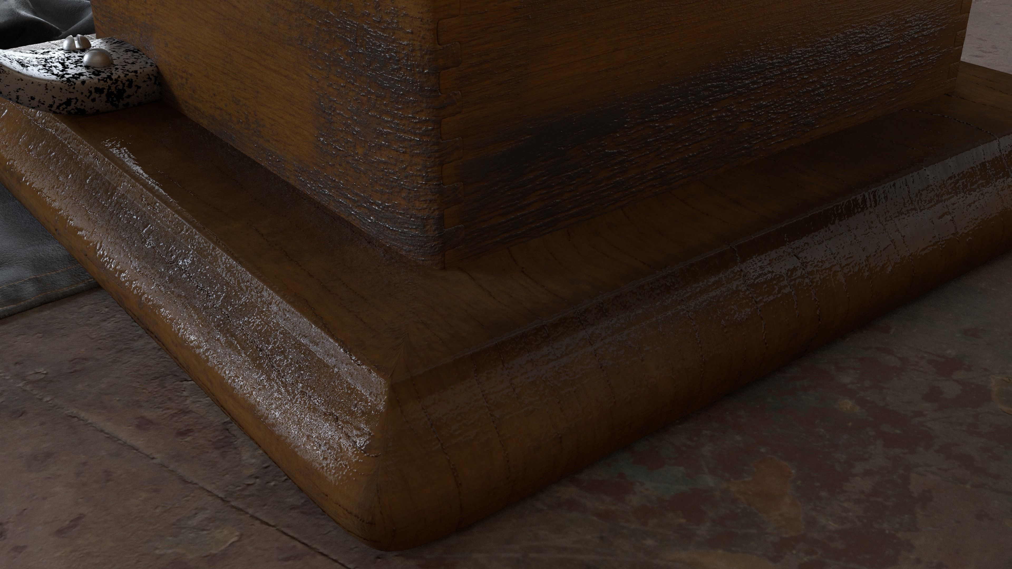 Old Gramophone Record player Phonograph Turntable 3D model_3