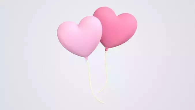 Heart Balloon 3D Icon 3D model