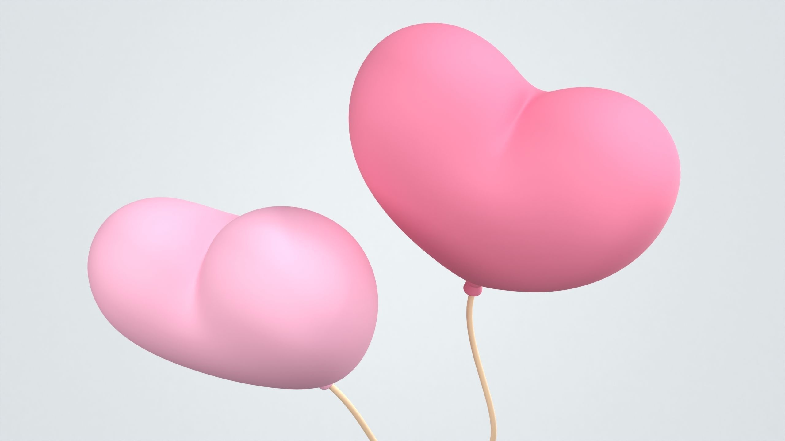 Heart Balloon 3D Icon 3D model_4