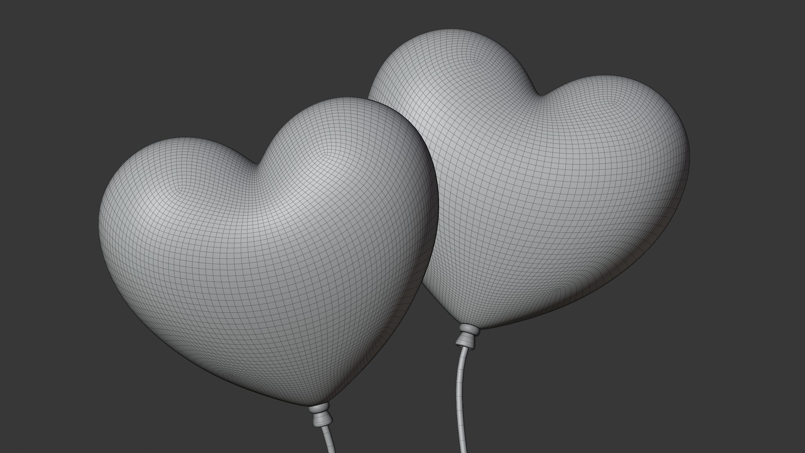 Heart Balloon 3D Icon 3D model_10
