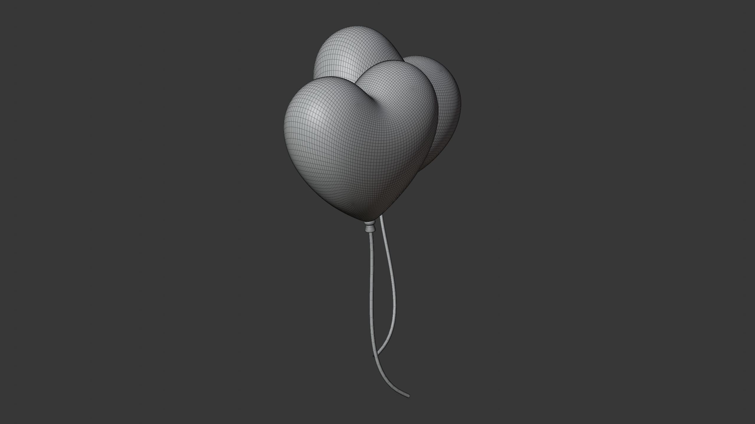 Heart Balloon 3D Icon 3D model_7