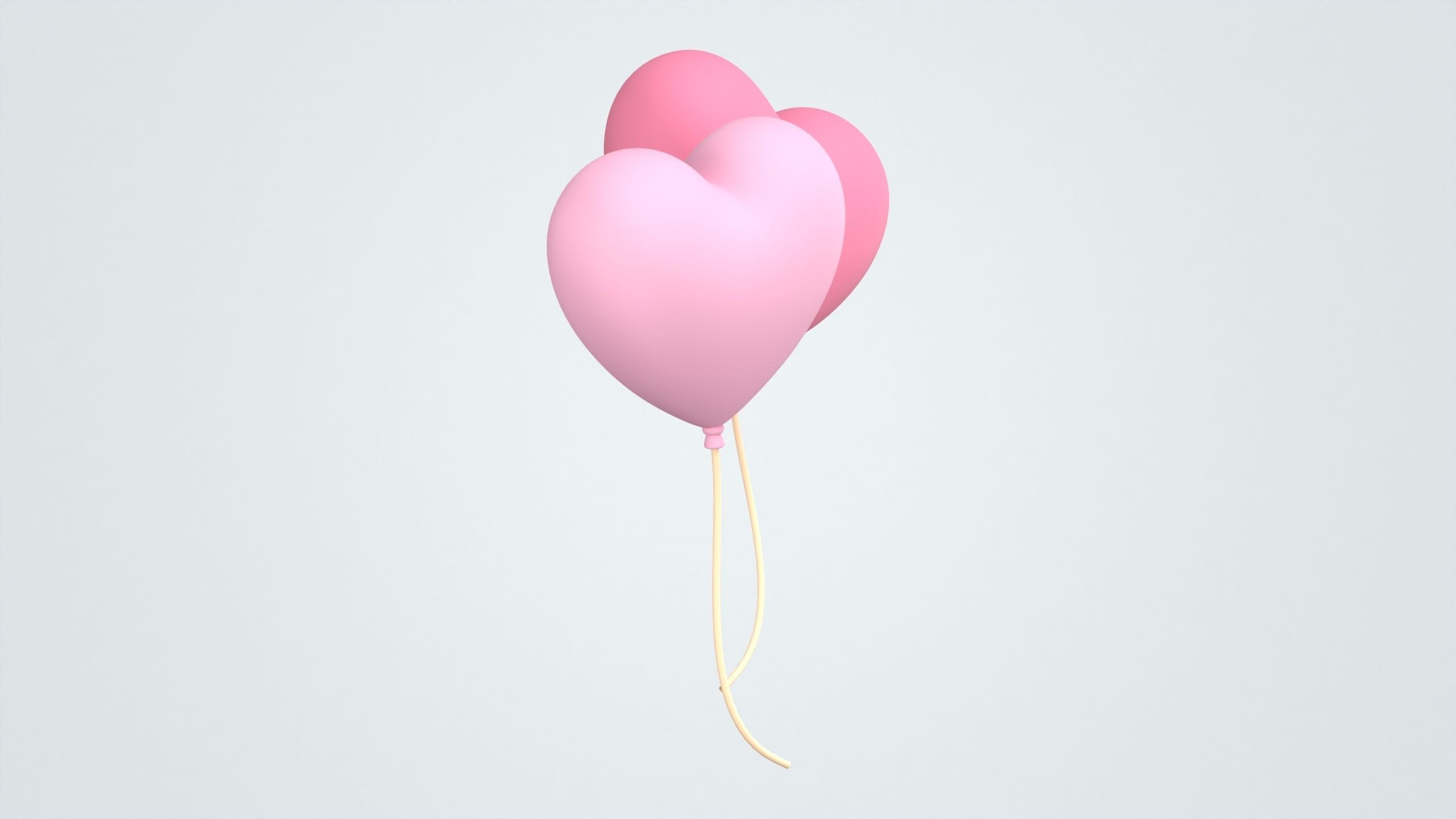 Heart Balloon 3D Icon 3D model_1
