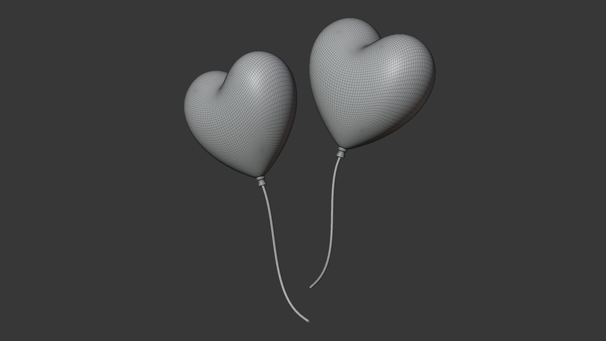 Heart Balloon 3D Icon 3D model_8