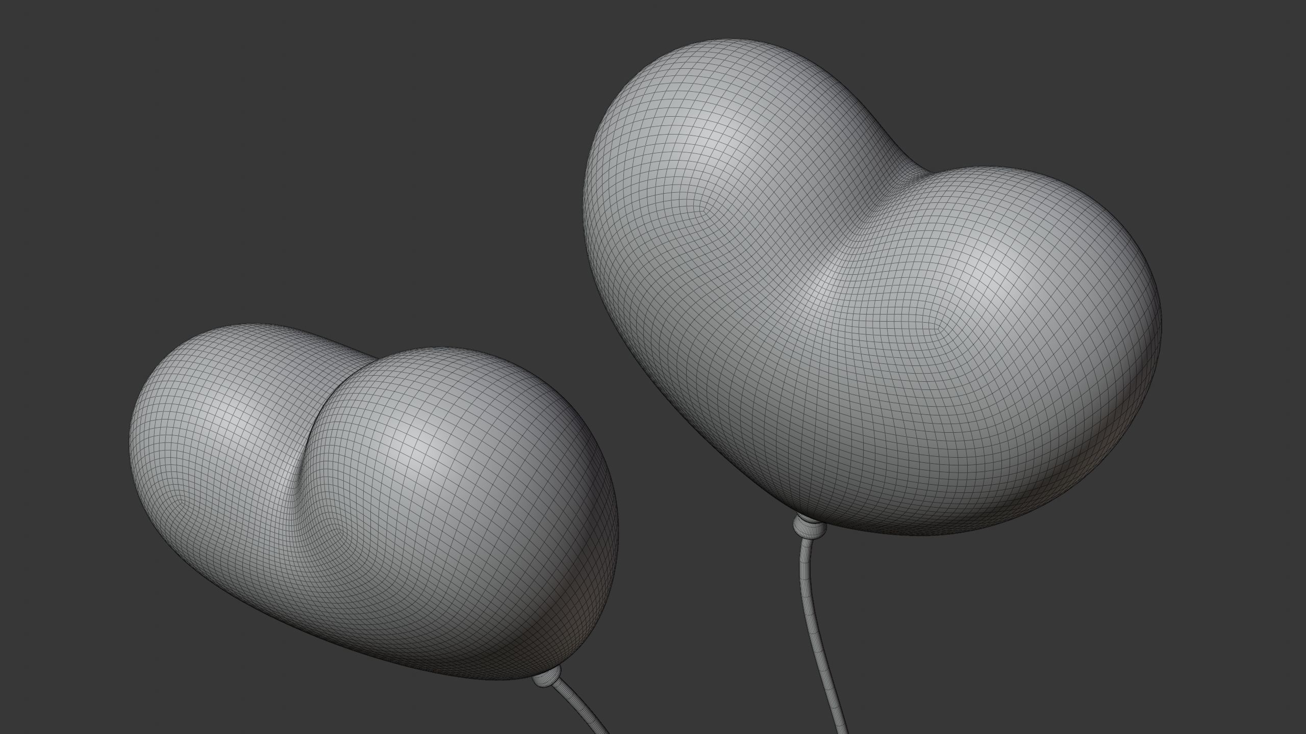 Heart Balloon 3D Icon 3D model_11