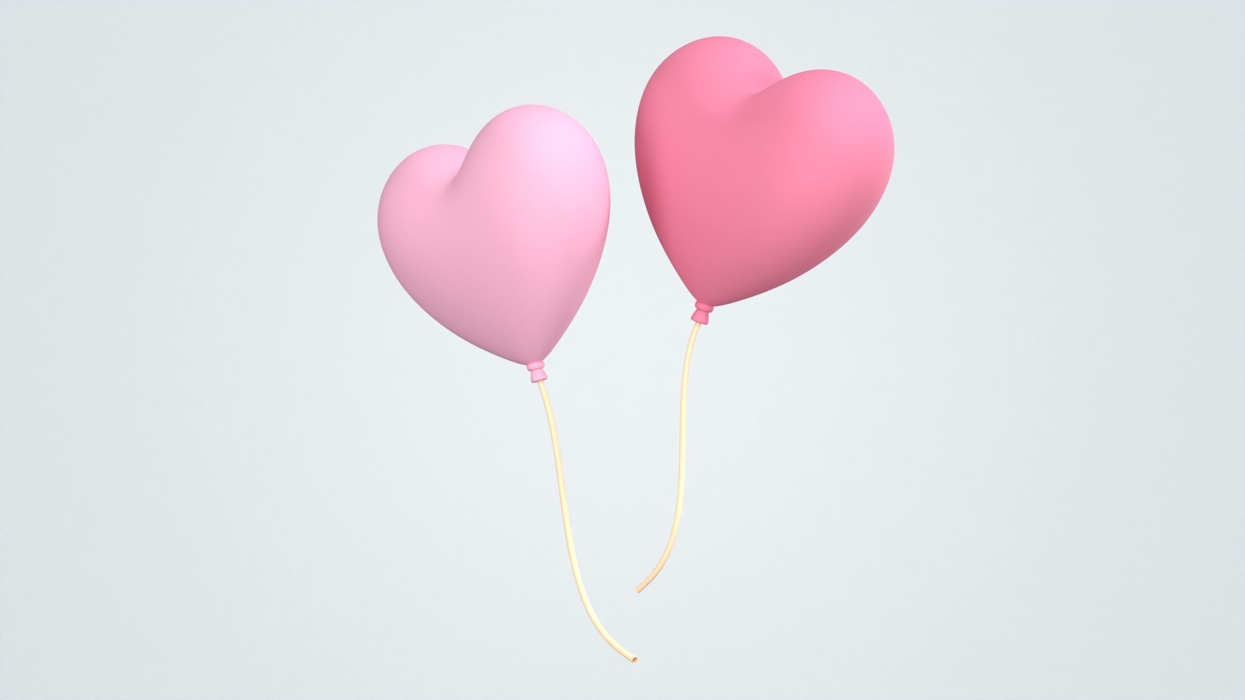 Heart Balloon 3D Icon 3D model_2