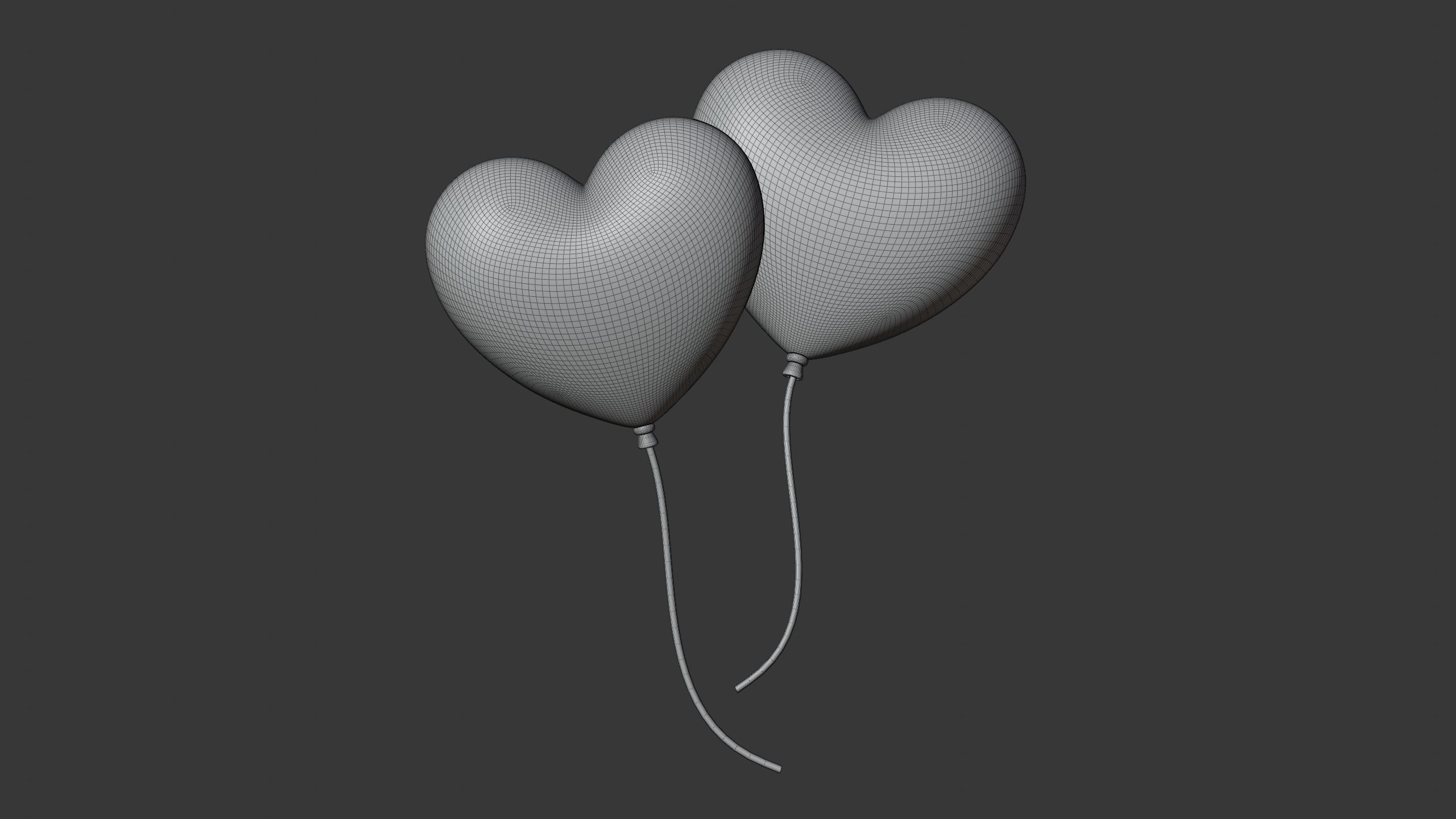 Heart Balloon 3D Icon 3D model_6