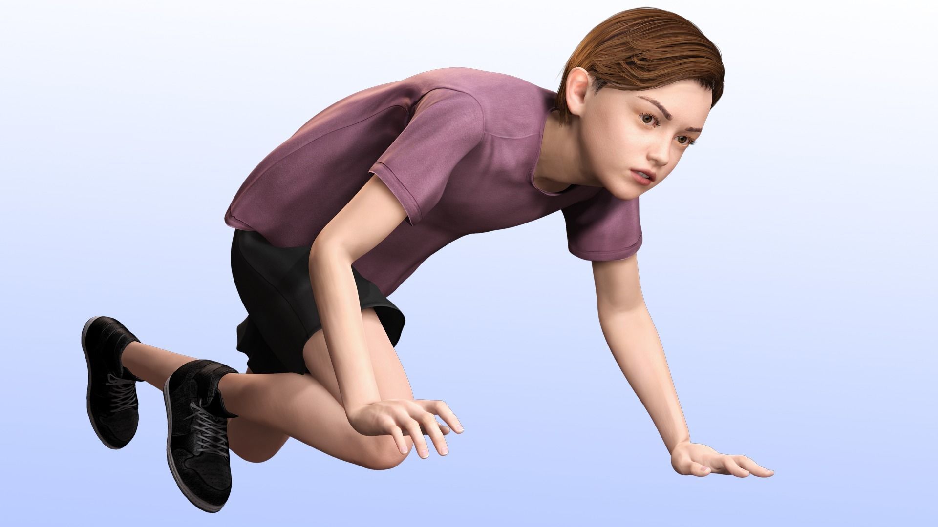 Sonu - Realistic Child with beautiful smile kid Low-poly 3D model_6