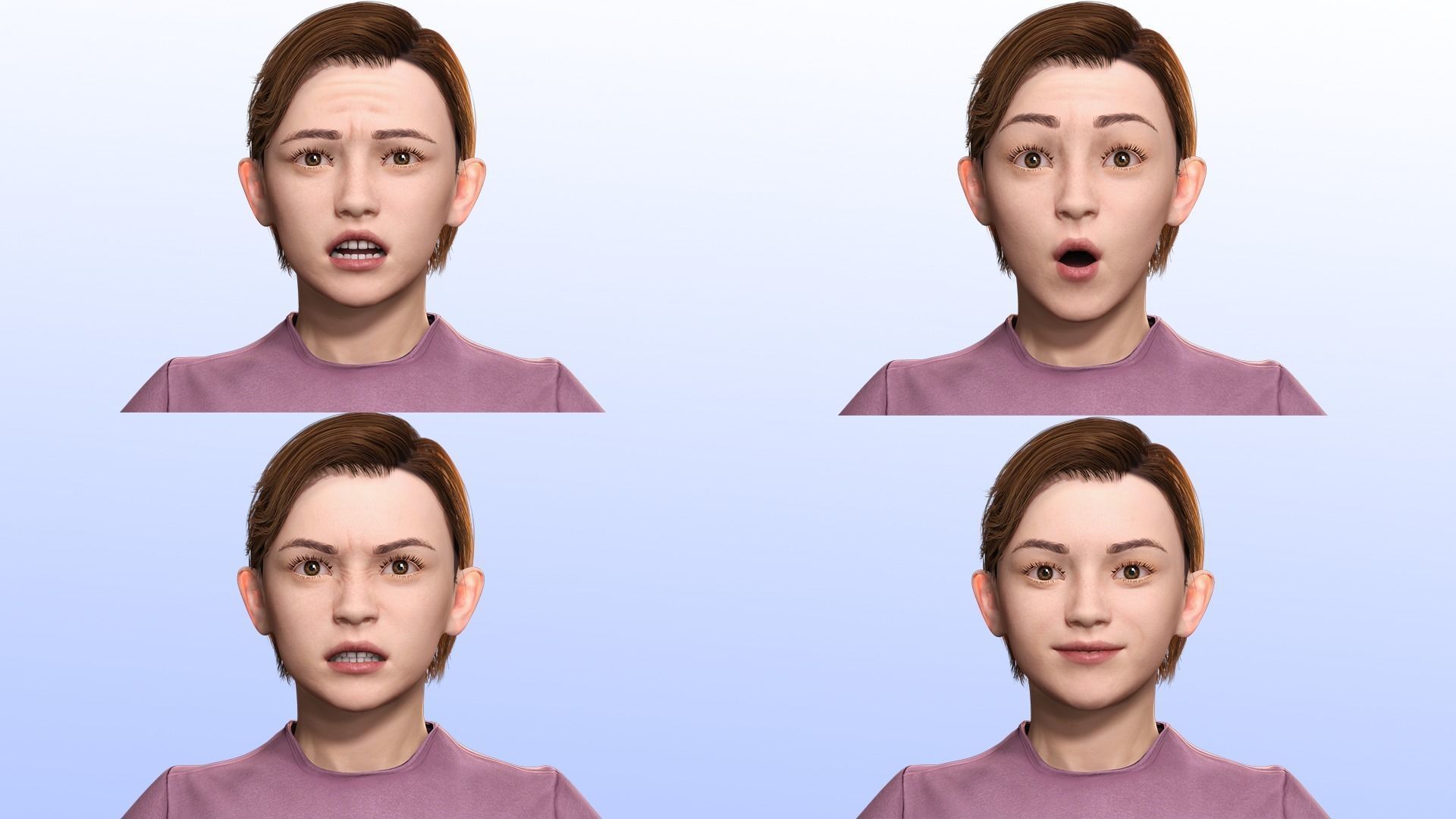 Sonu - Realistic Child with beautiful smile kid Low-poly 3D model_10