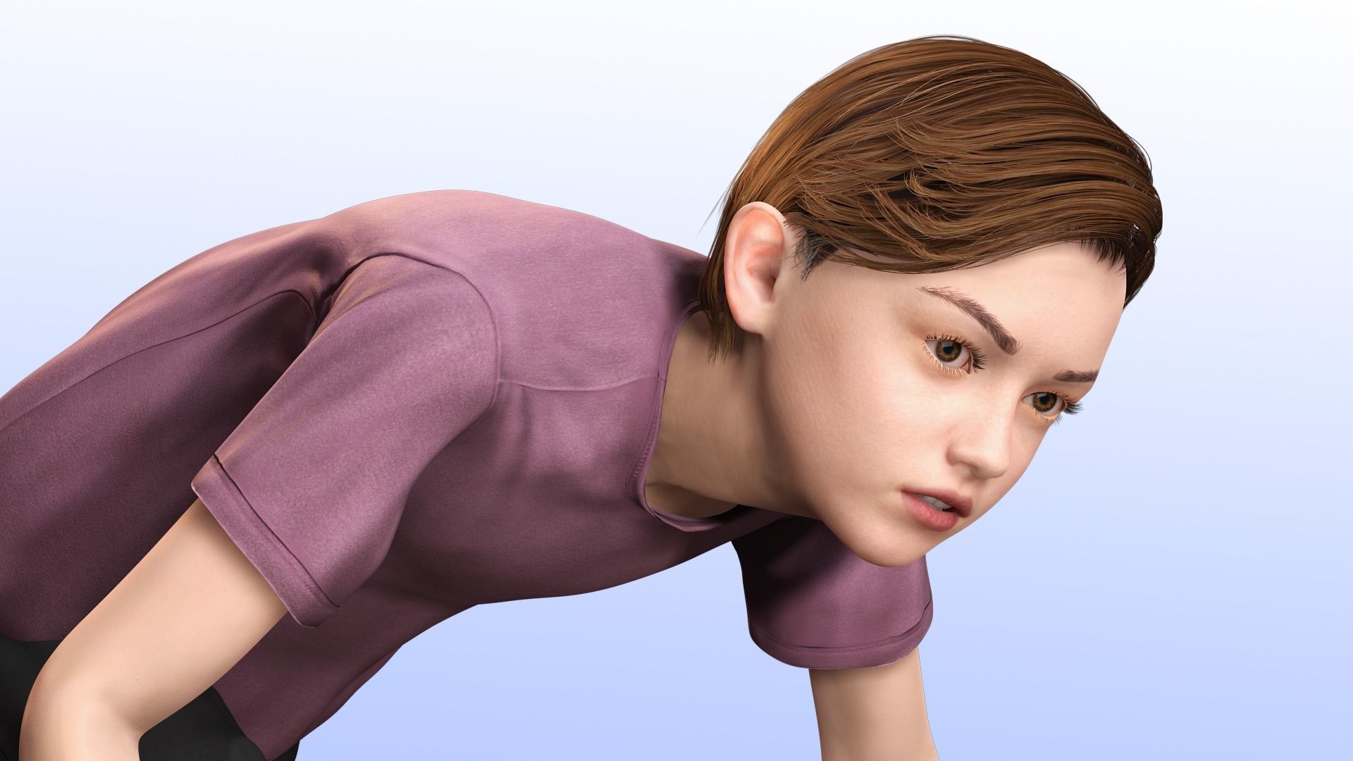 Sonu - Realistic Child with beautiful smile kid Low-poly 3D model_7