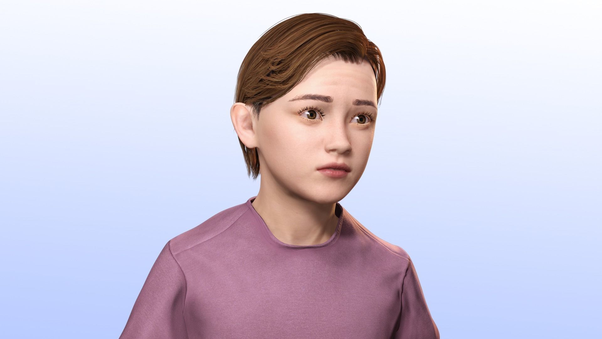 Sonu - Realistic Child with beautiful smile kid Low-poly 3D model_8