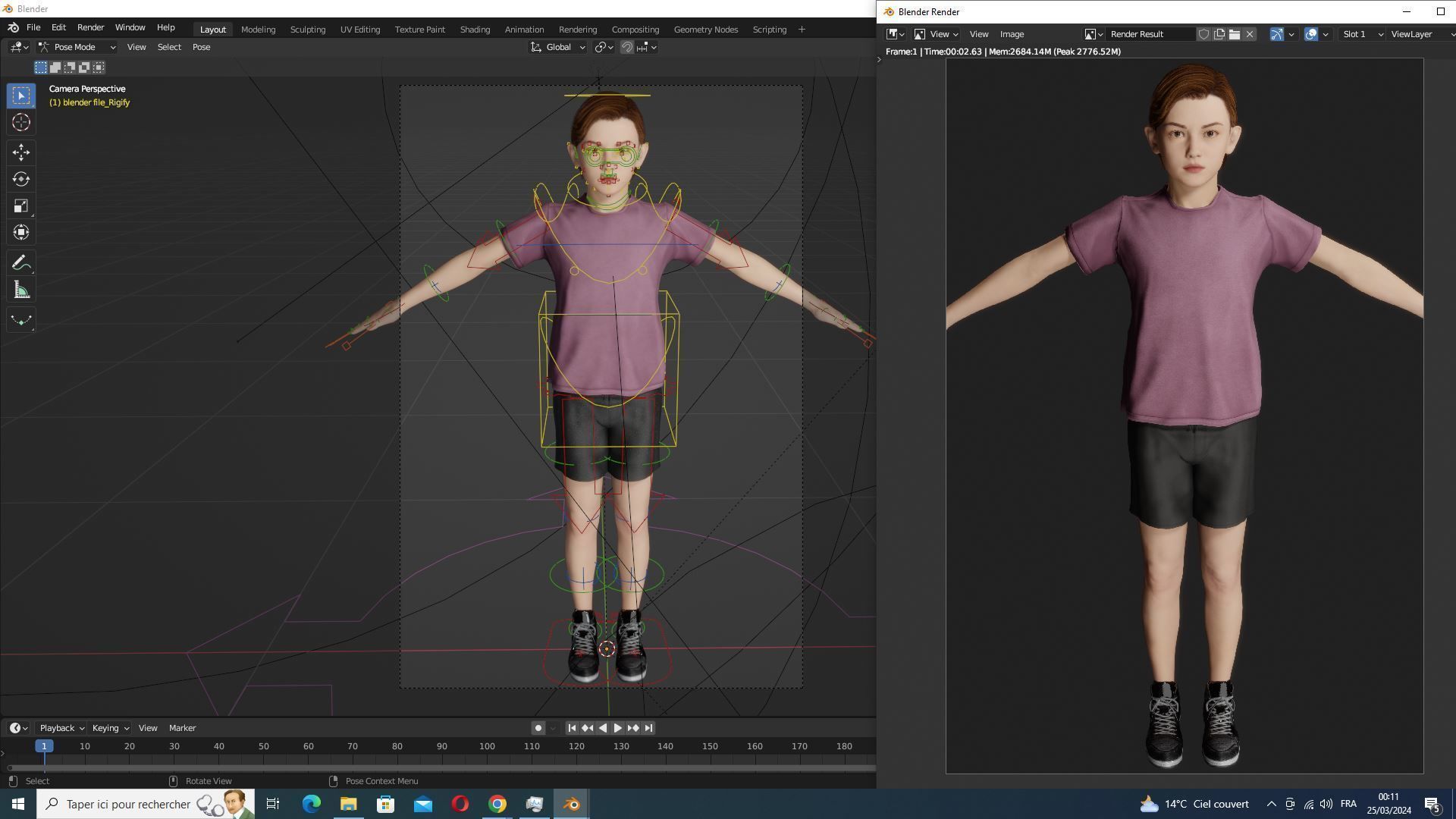 Sonu - Realistic Child with beautiful smile kid Low-poly 3D model_15