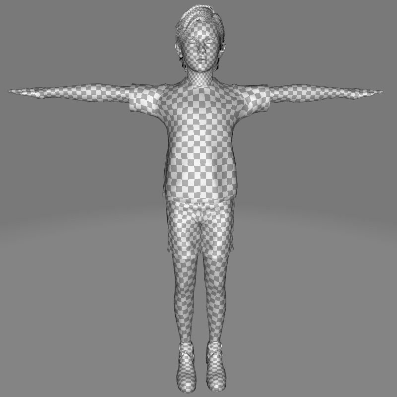 Sonu - Realistic Child with beautiful smile kid Low-poly 3D model_16