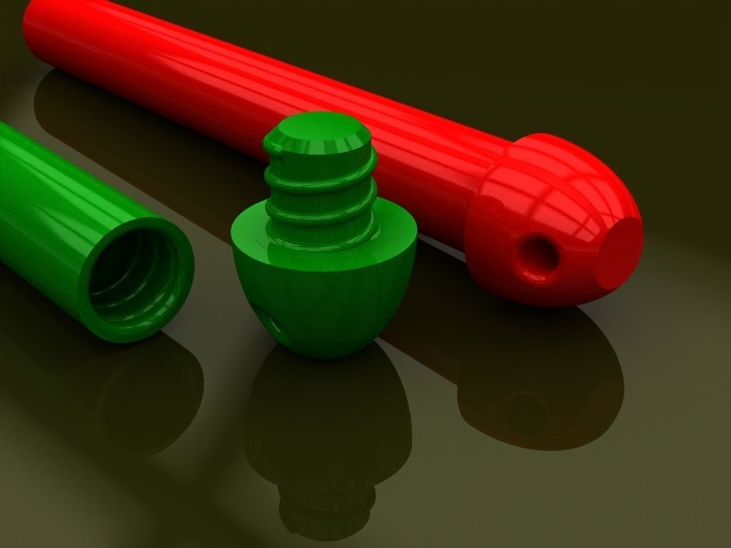 A screw on cap container 3D print model_6