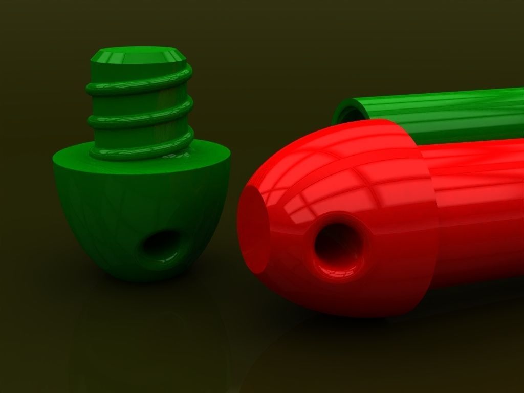 A screw on cap container 3D print model_4