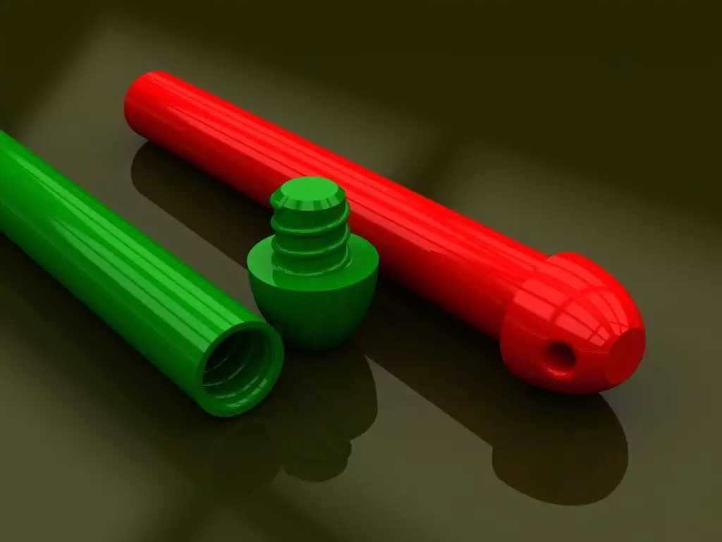 A screw on cap container 3D print model_0