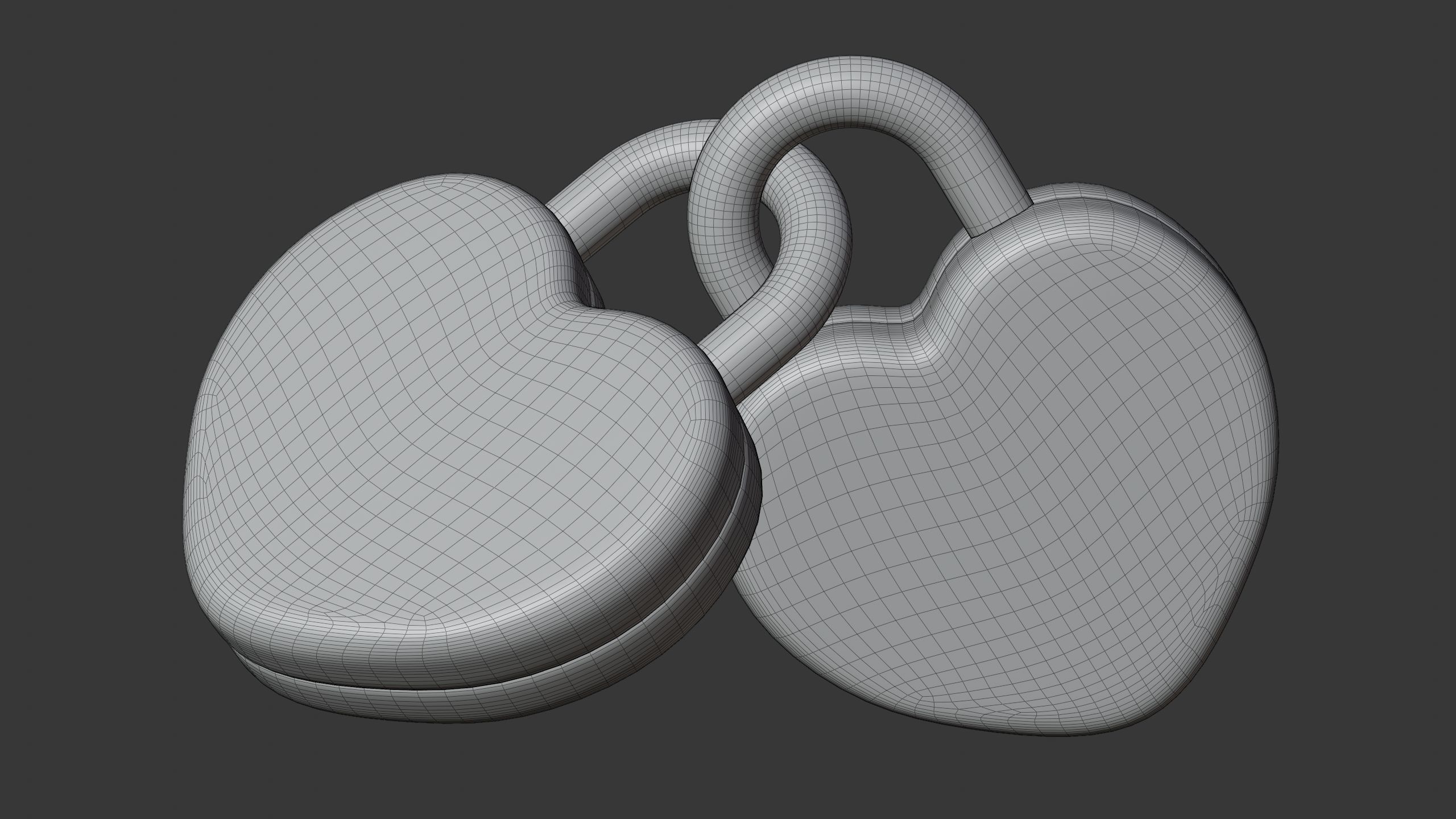 Heart Padlock 3D Icon 3D model_11
