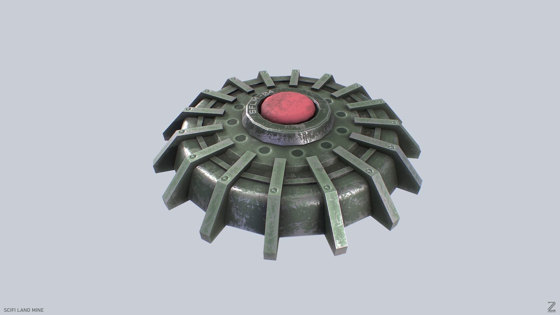 Sci fi land mine Low-poly 3D model_4