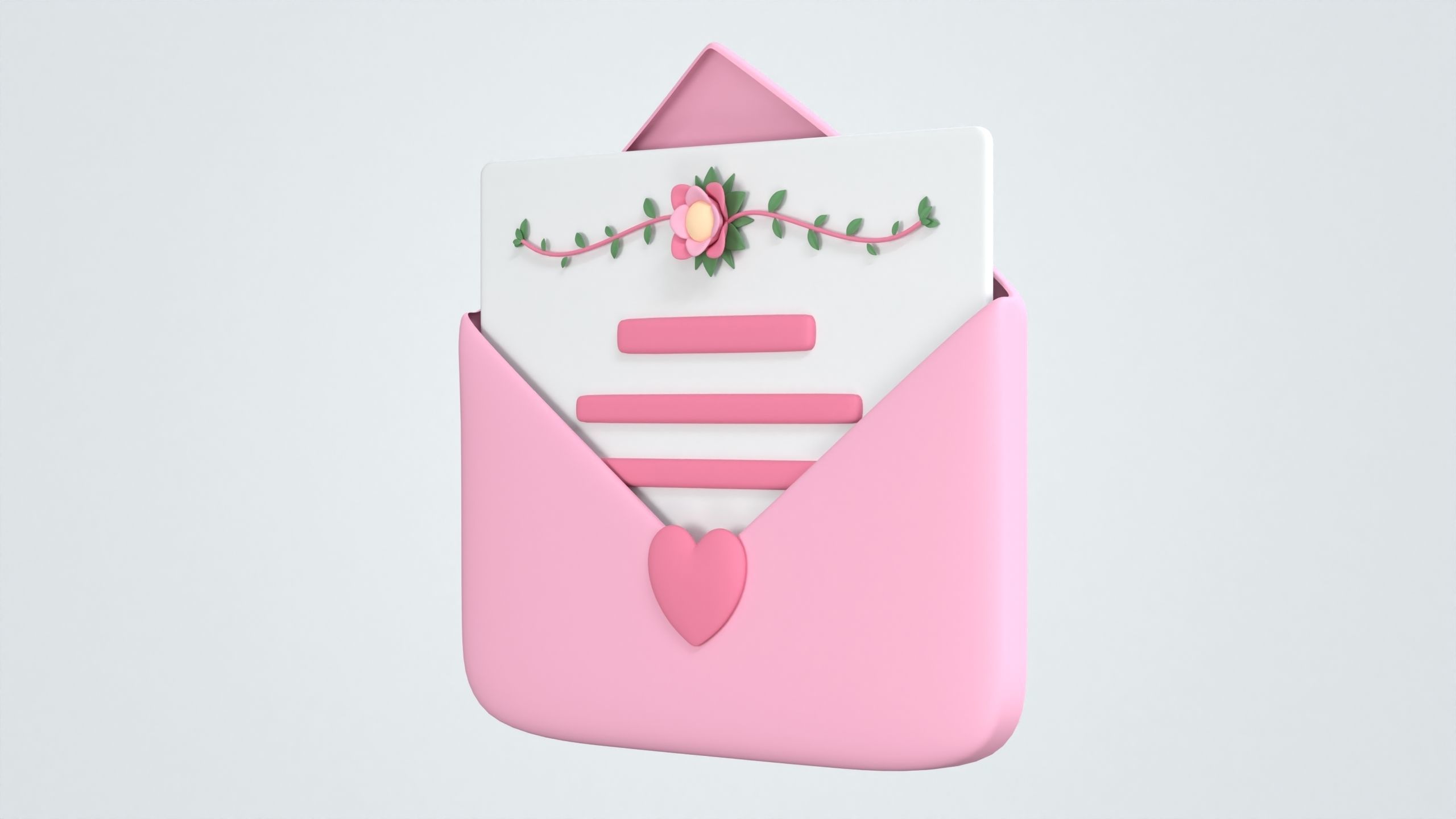 Wedding Invitation 3D Icon 3D model_2