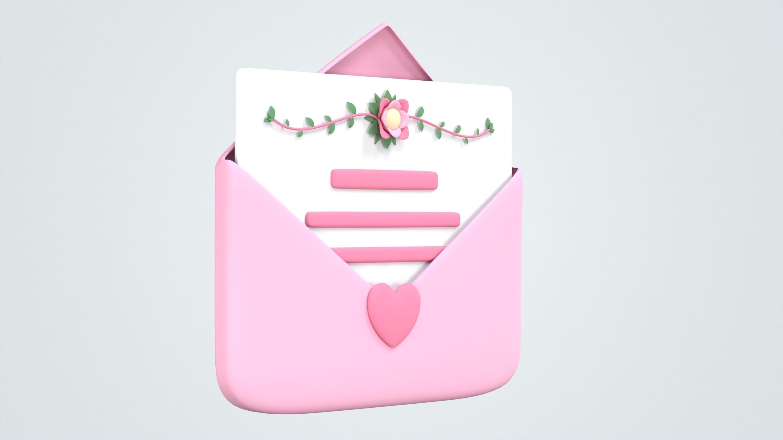 Wedding Invitation 3D Icon 3D model_1