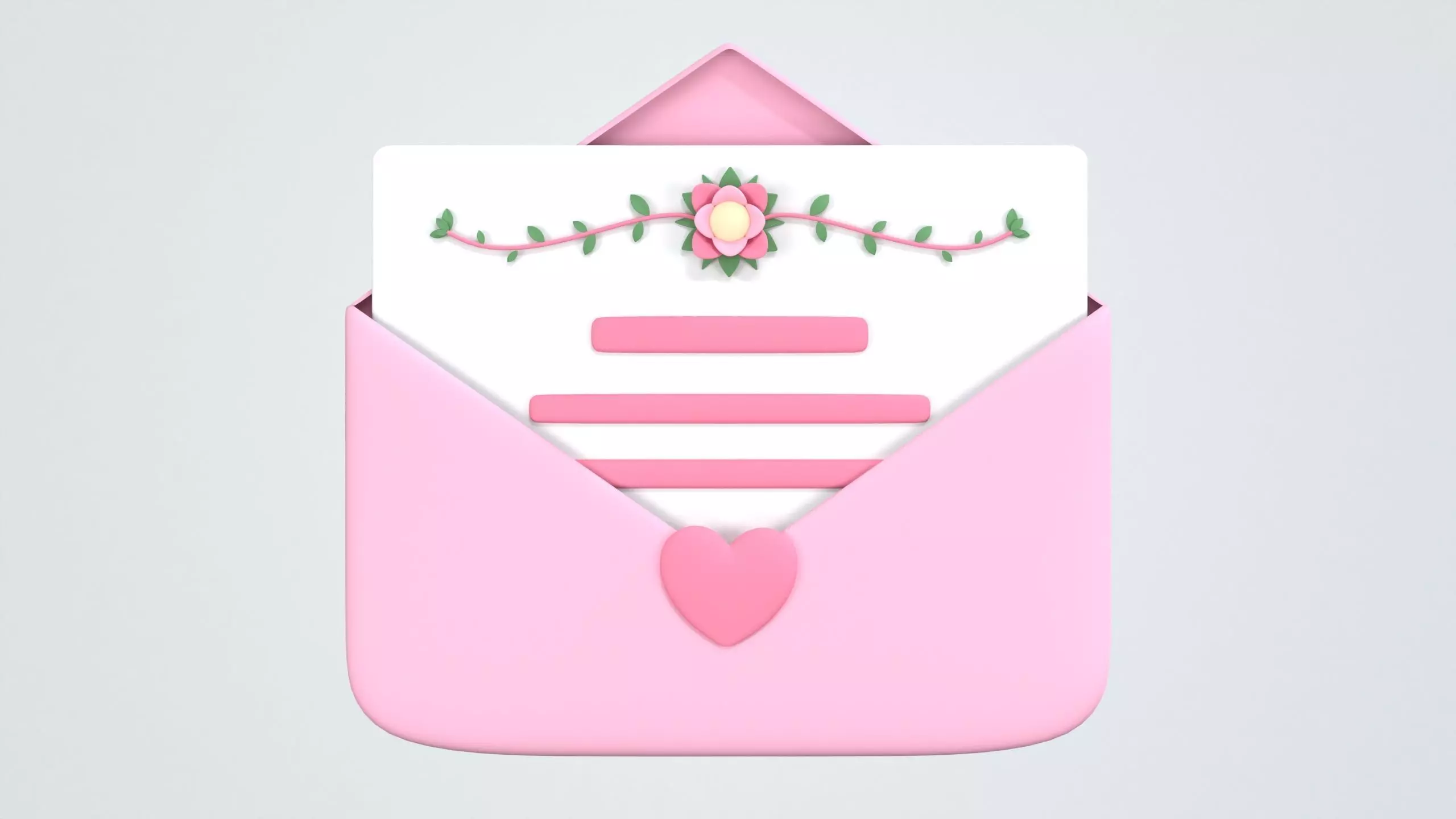 Wedding Invitation 3D Icon 3D model_0