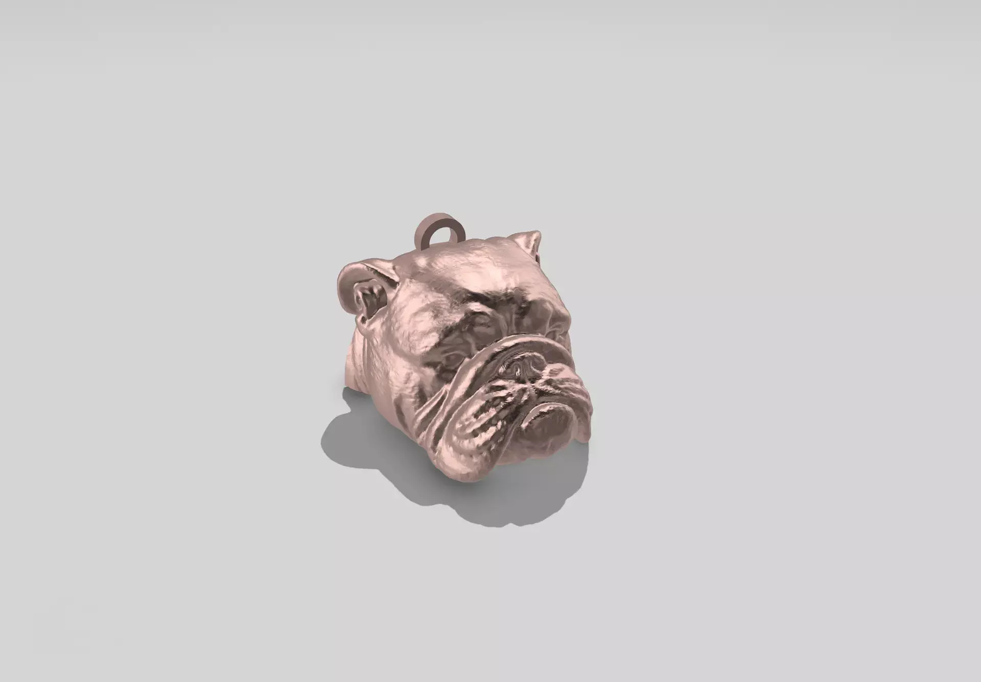 Bulldog keychain HD  3D print model_0