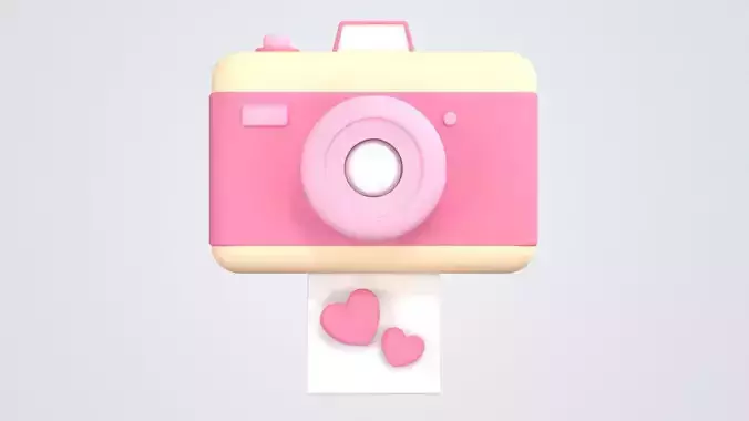 Instant Camera Printed Photo 3D Icon 3D model