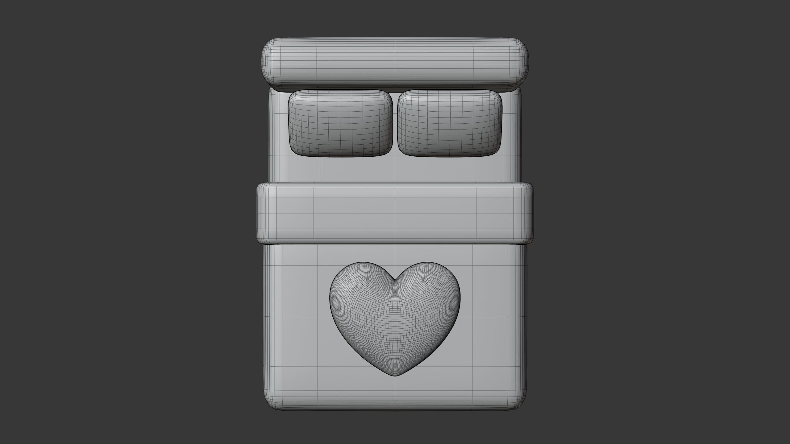 Double Bed 3D Icon 3D model_7