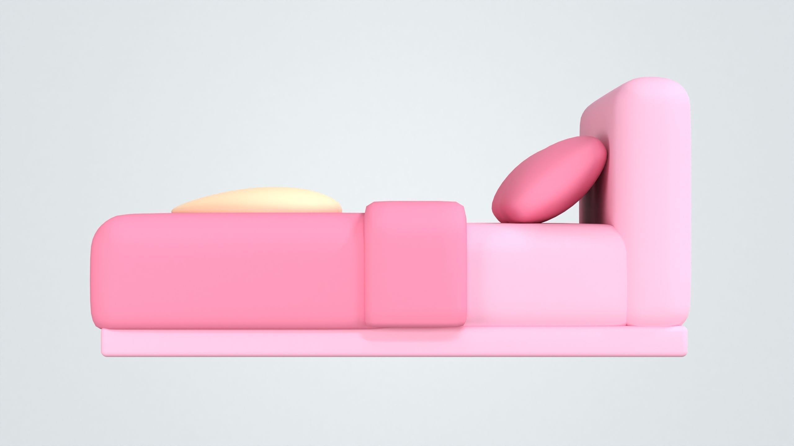 Double Bed 3D Icon 3D model_6