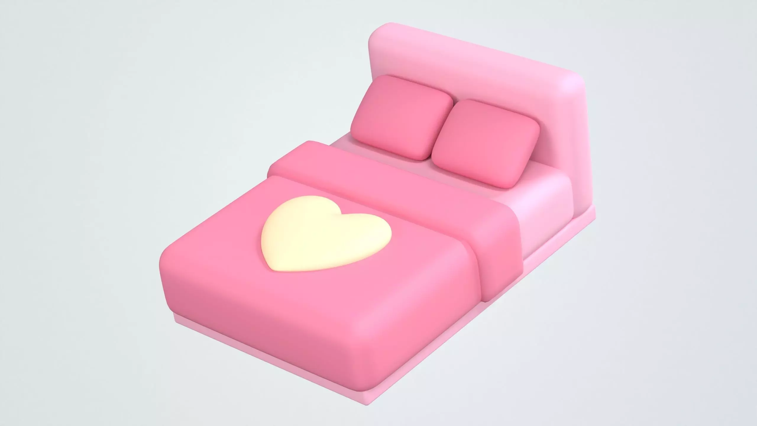 Double Bed 3D Icon 3D model_0