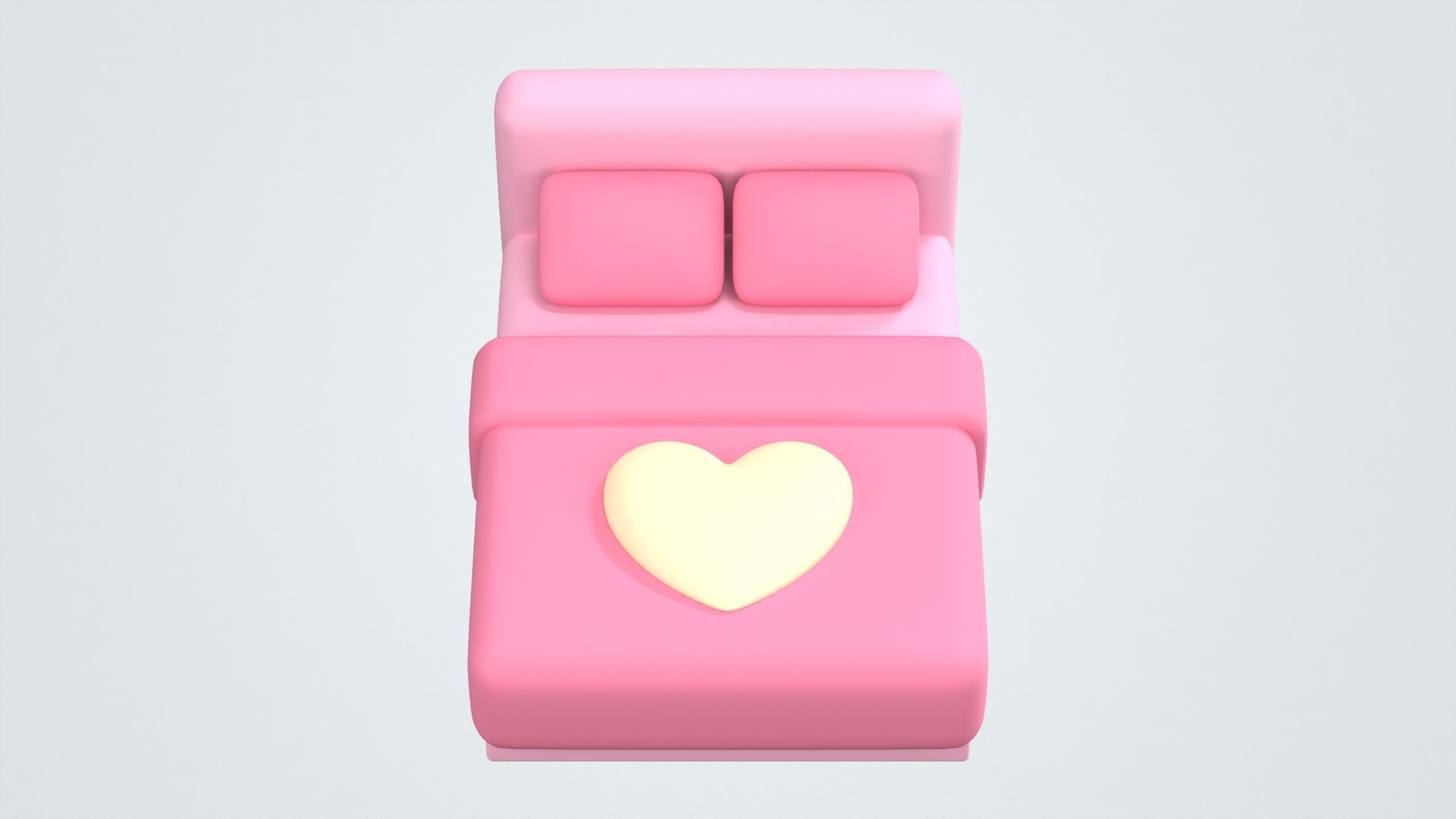 Double Bed 3D Icon 3D model_2