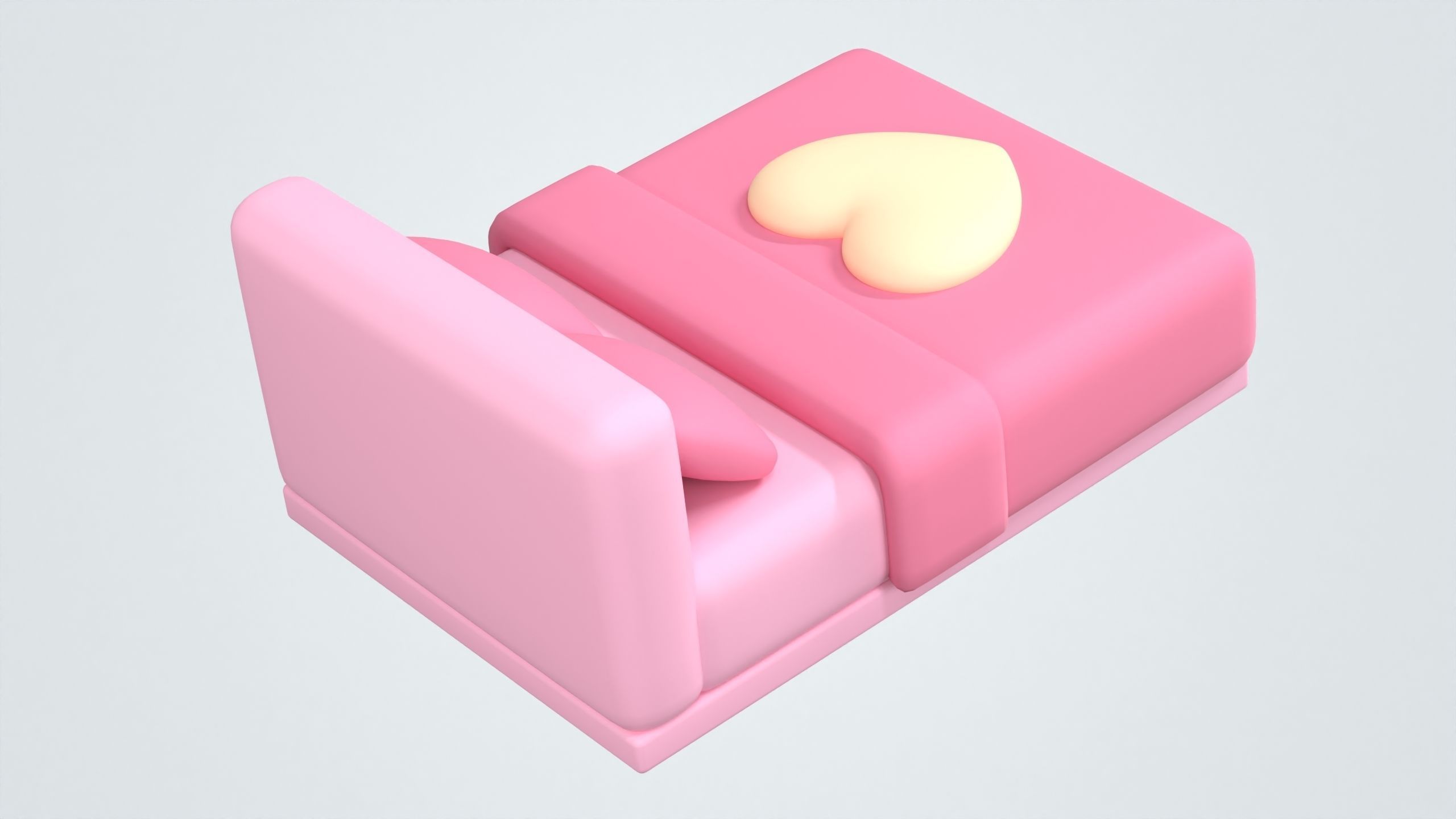 Double Bed 3D Icon 3D model_5