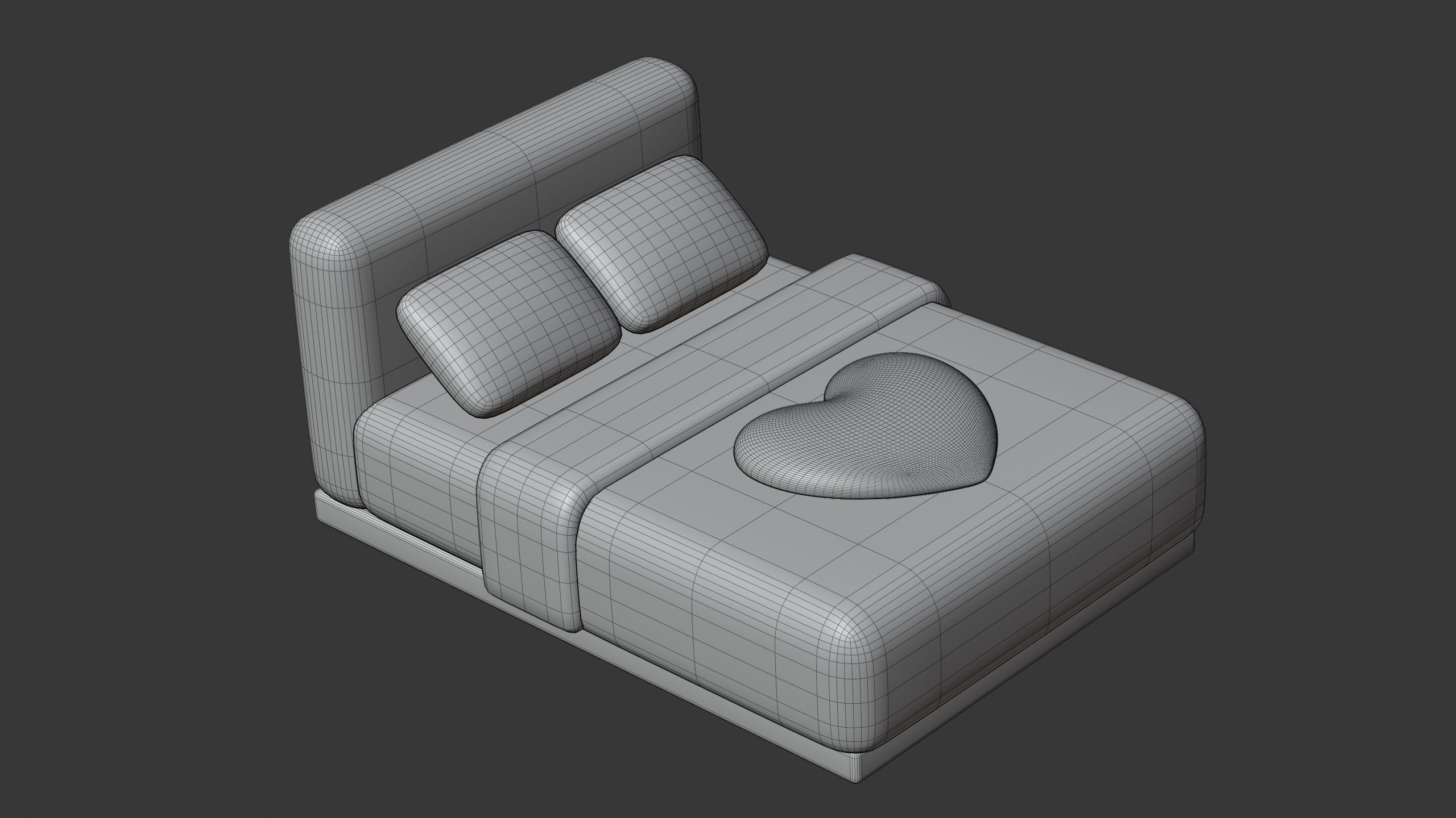 Double Bed 3D Icon 3D model_8