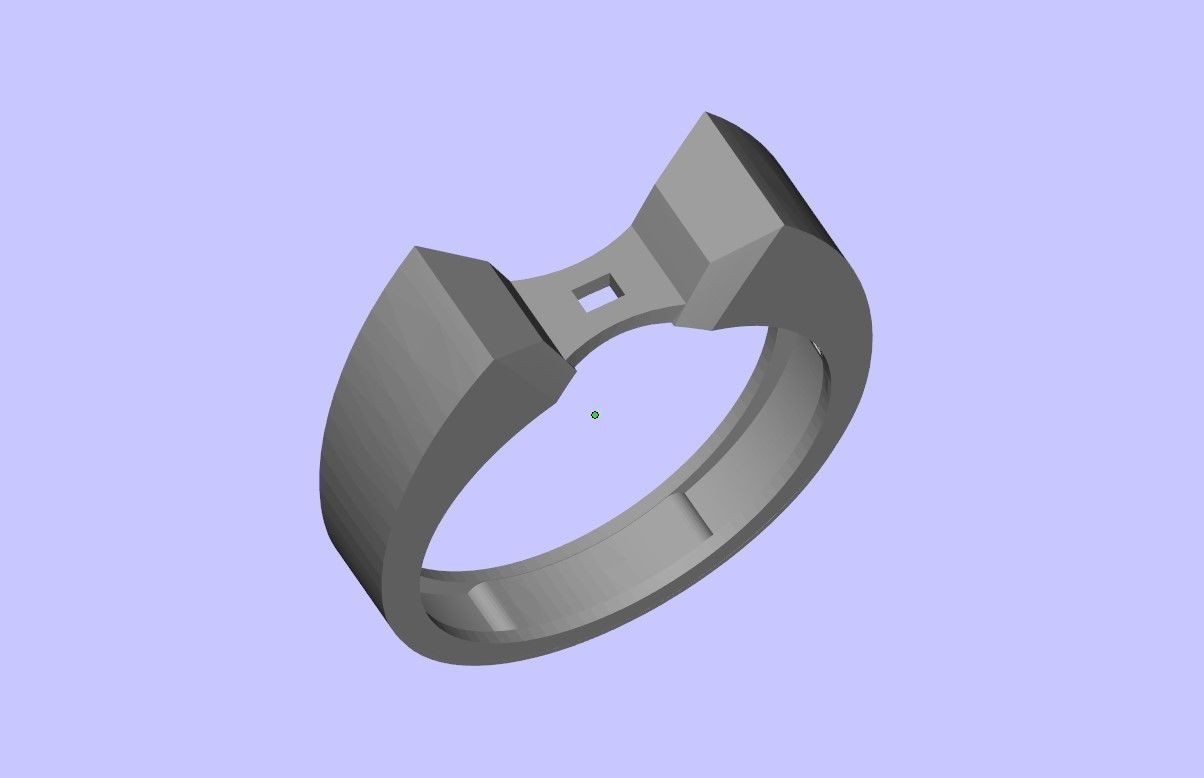 Womens Two piece solitaire ring 3D print model_2