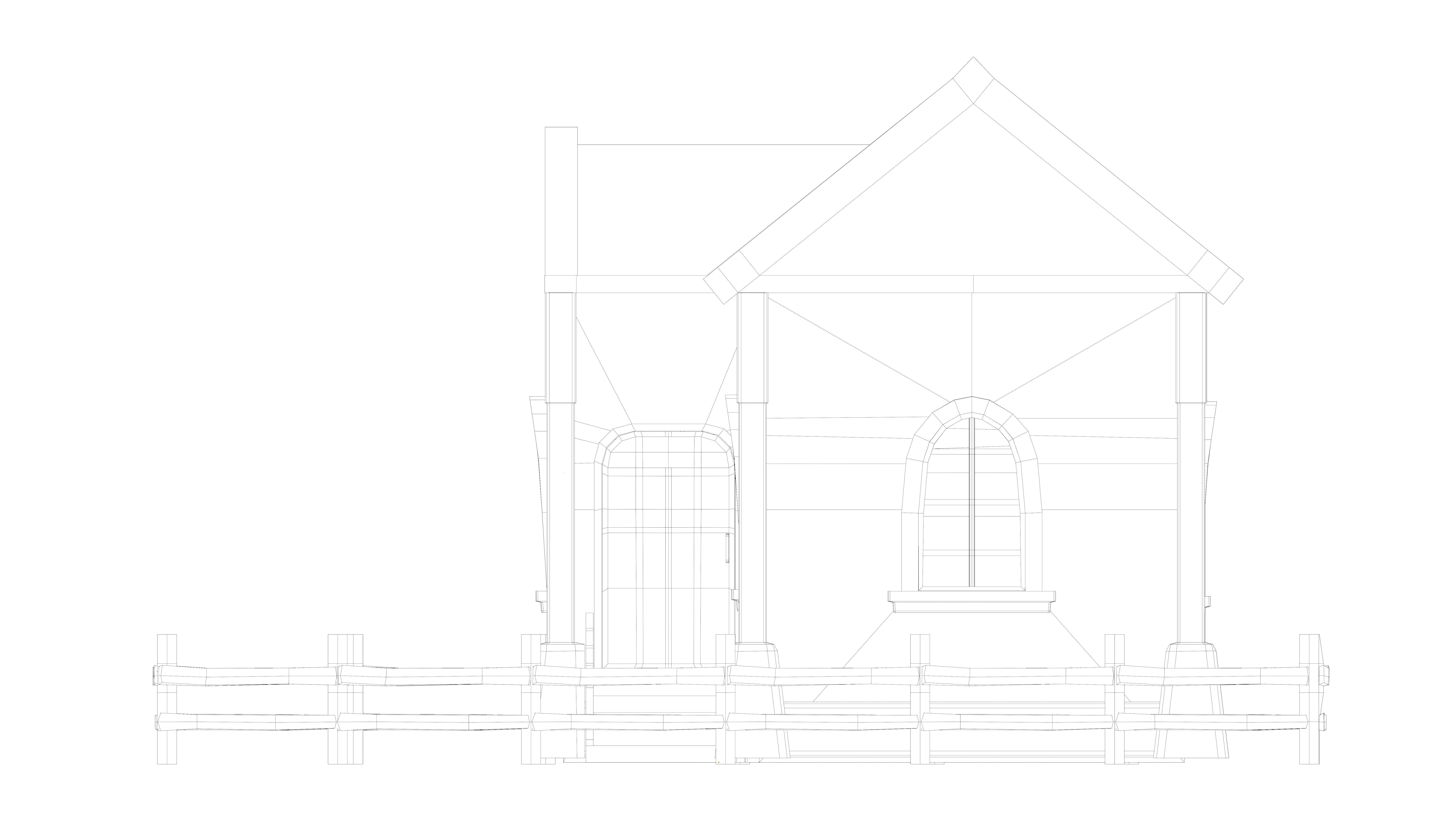 stylized medieval house 3 Low-poly 3D model_9