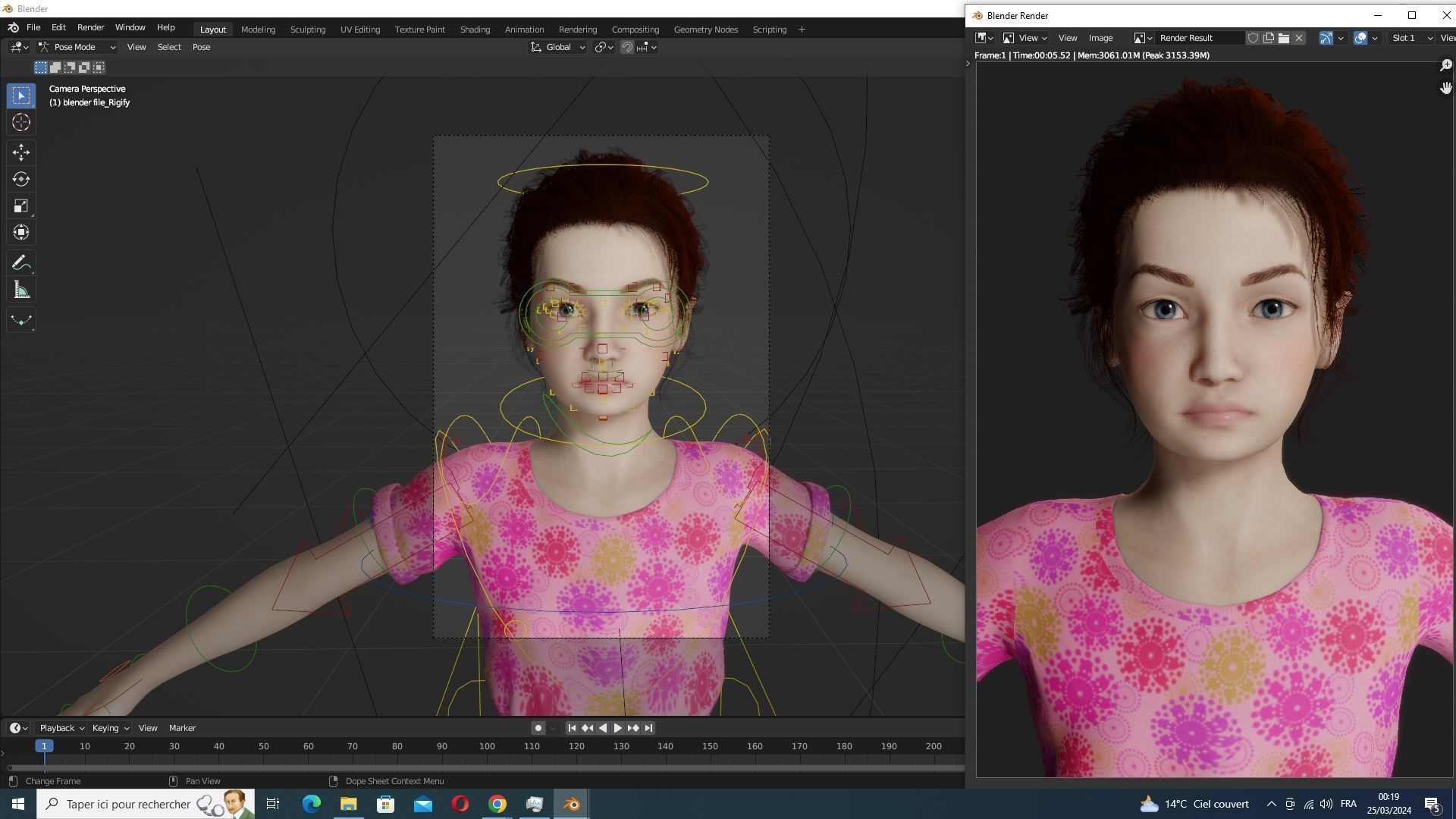 Sanaya -Realistic  Girl Ready For Render and Animation  kid Low-poly 3D model_14