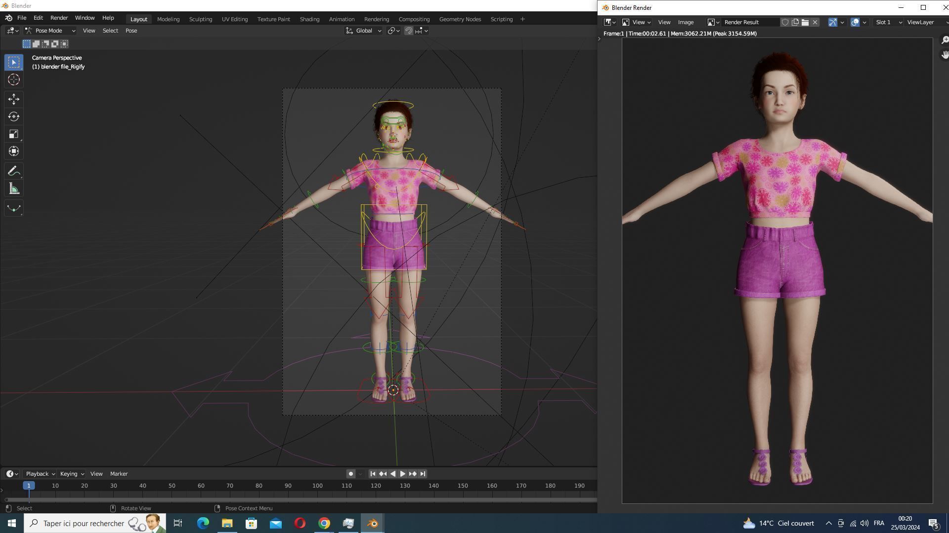 Sanaya -Realistic  Girl Ready For Render and Animation  kid Low-poly 3D model_15