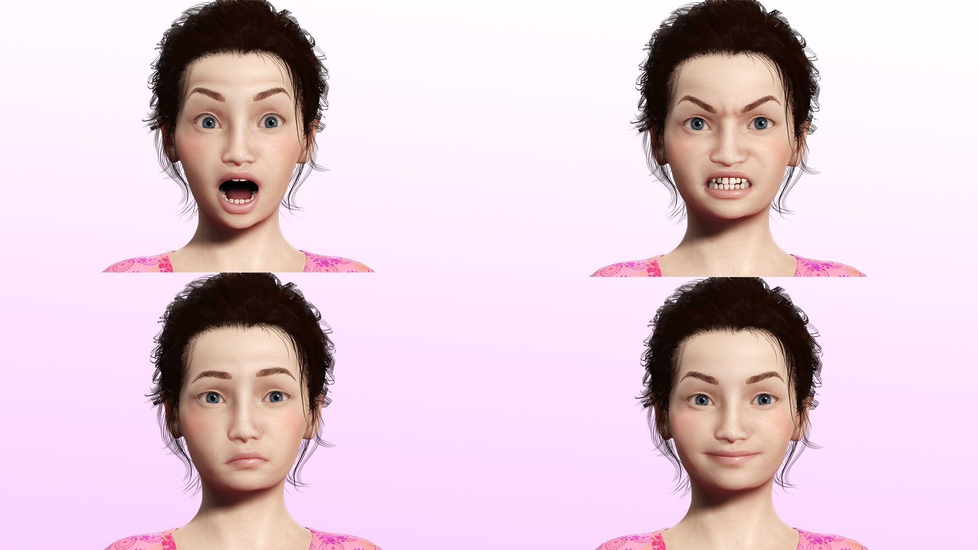 Sanaya -Realistic  Girl Ready For Render and Animation  kid Low-poly 3D model_10