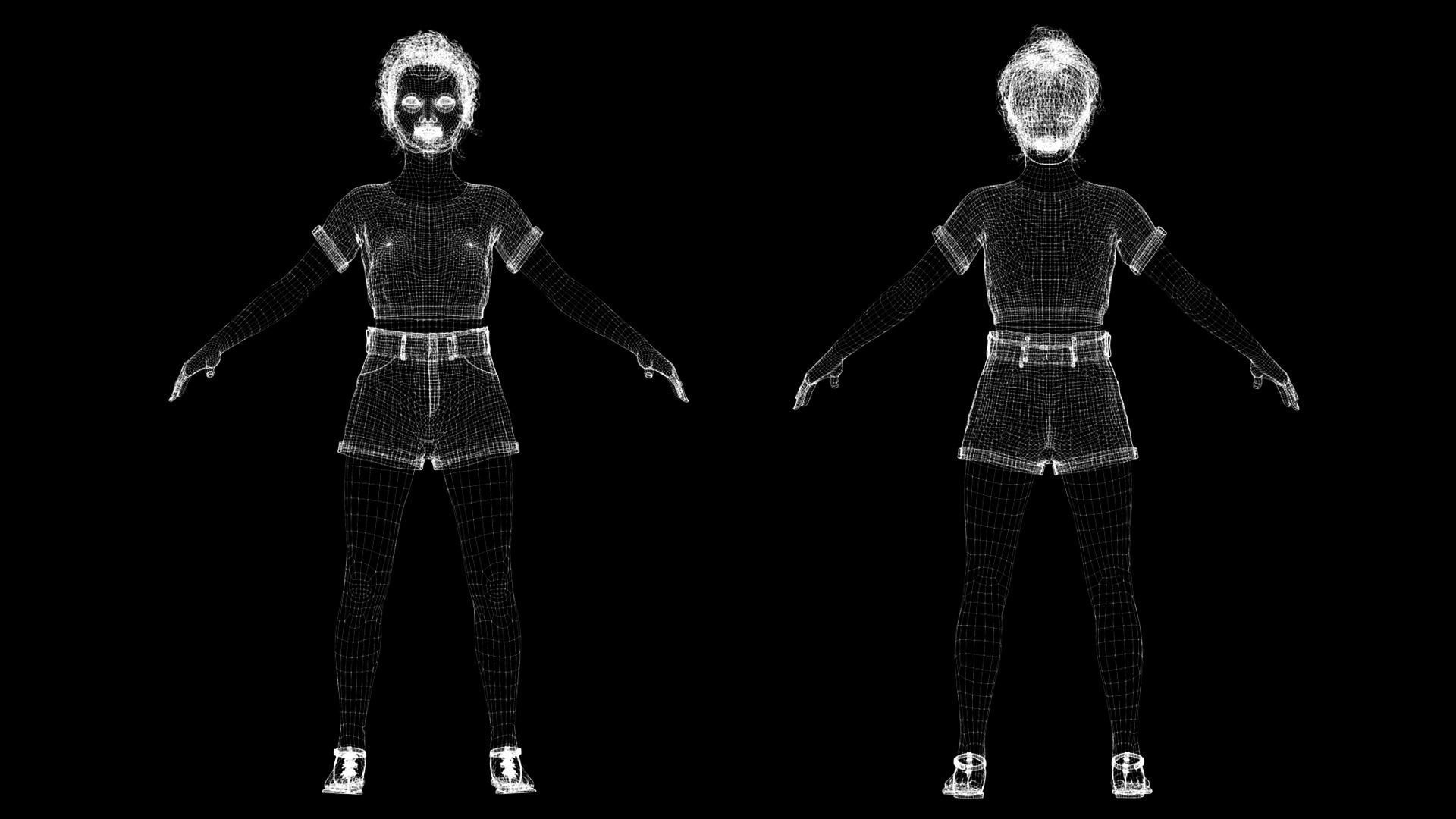 Sanaya -Realistic  Girl Ready For Render and Animation  kid Low-poly 3D model_11