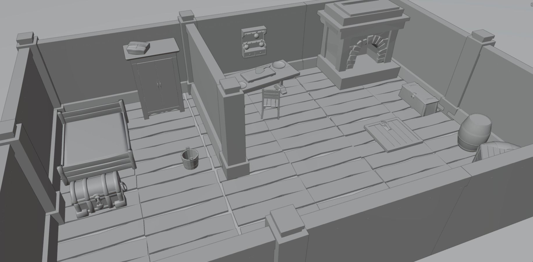 Stylized Medieval Room Scene - 1 Low-poly 3D model_10