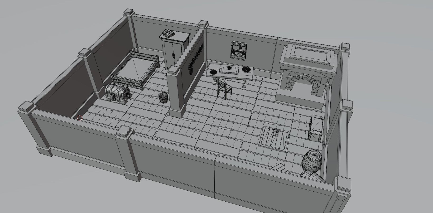 Stylized Medieval Room Scene - 1 Low-poly 3D model_12