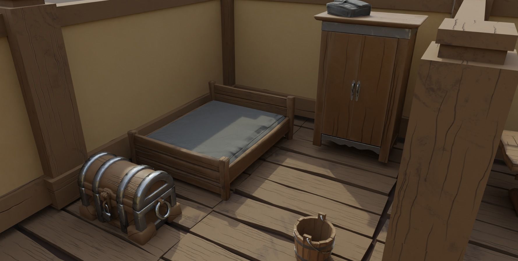 Stylized Medieval Room Scene - 1 Low-poly 3D model_6