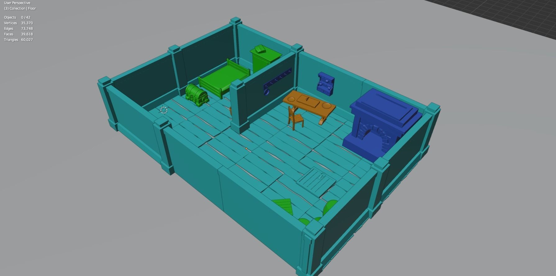 Stylized Medieval Room Scene - 1 Low-poly 3D model_18