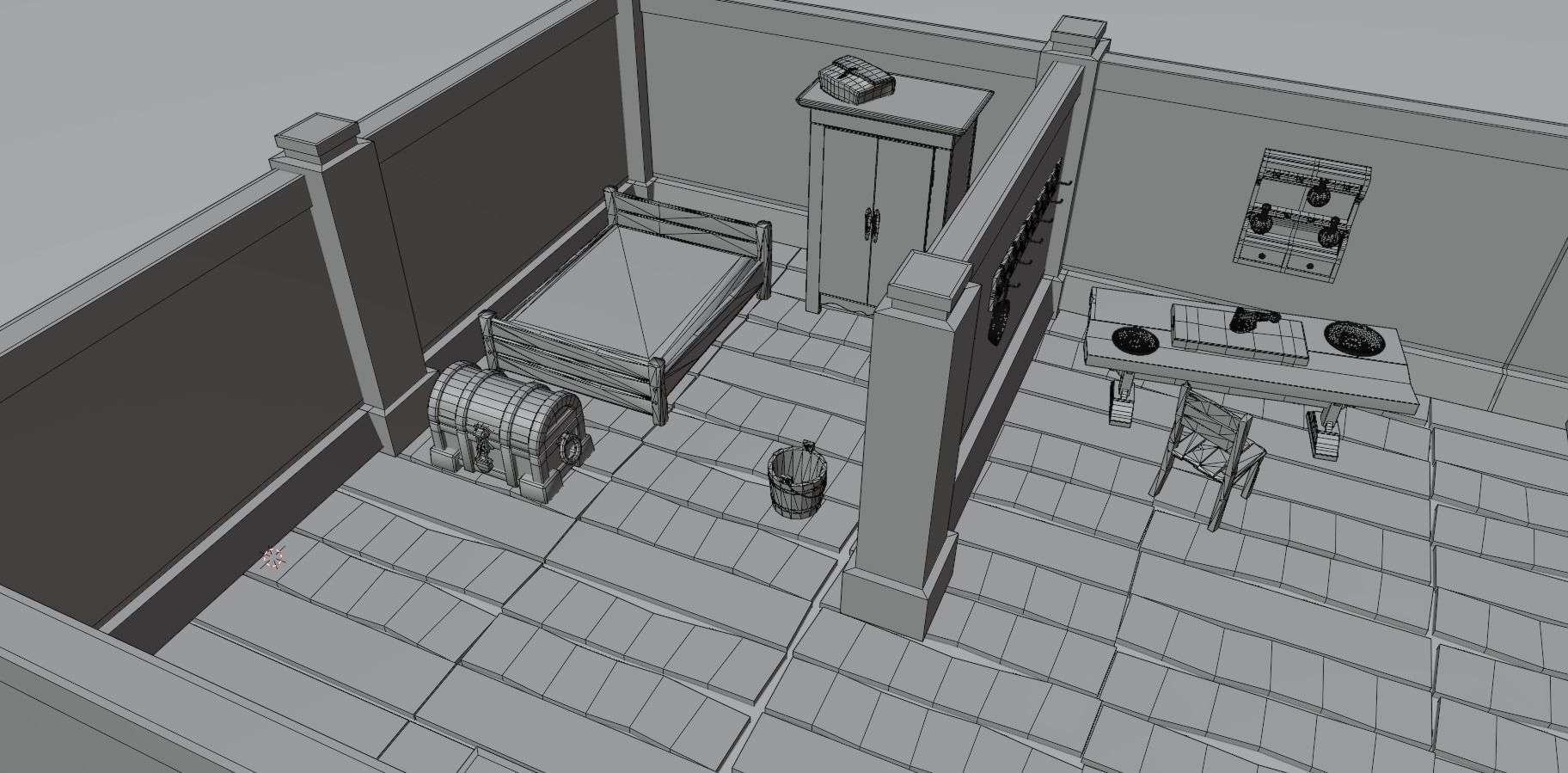 Stylized Medieval Room Scene - 1 Low-poly 3D model_14