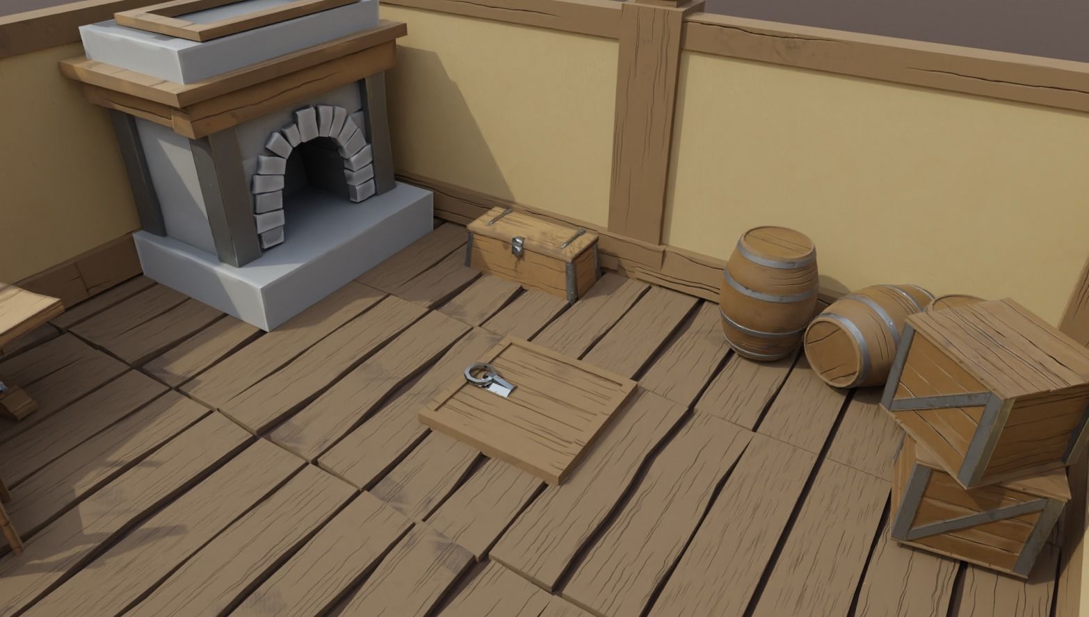 Stylized Medieval Room Scene - 1 Low-poly 3D model_20