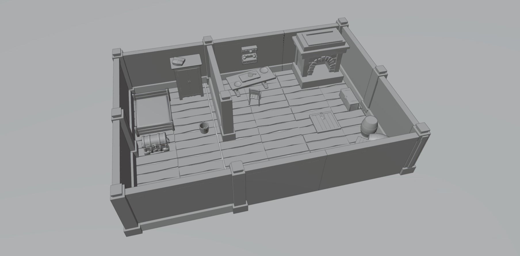 Stylized Medieval Room Scene - 1 Low-poly 3D model_8