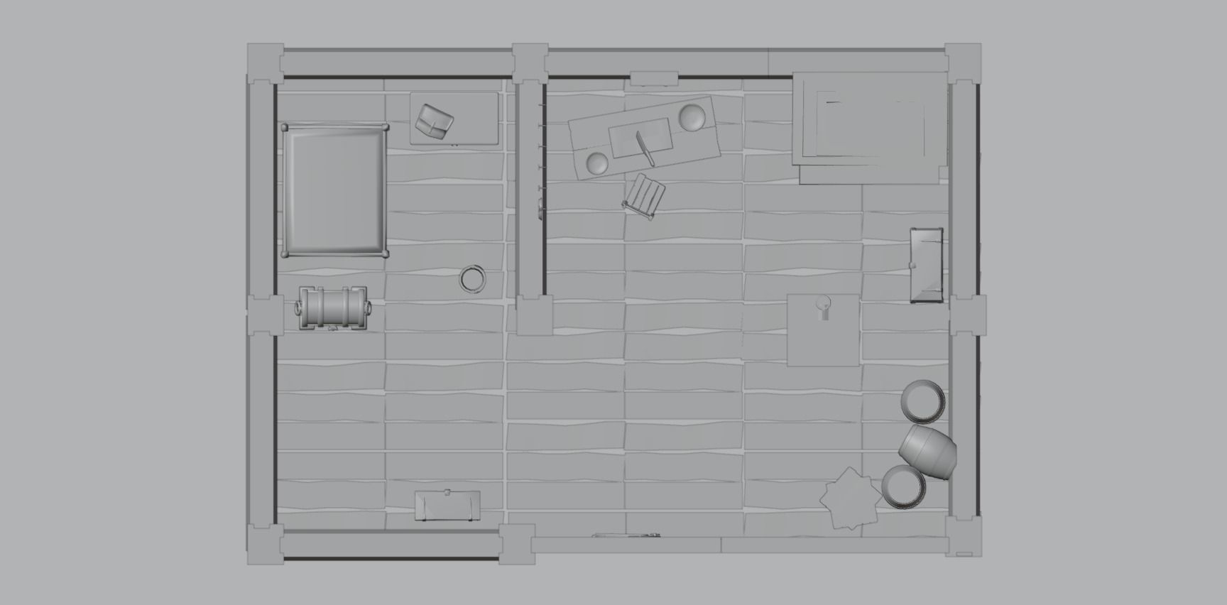 Stylized Medieval Room Scene - 1 Low-poly 3D model_9