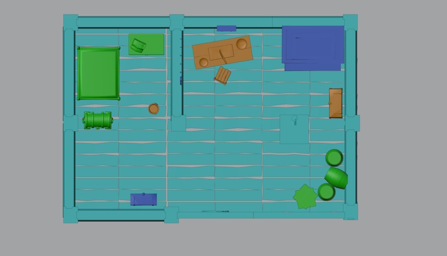 Stylized Medieval Room Scene - 1 Low-poly 3D model_19