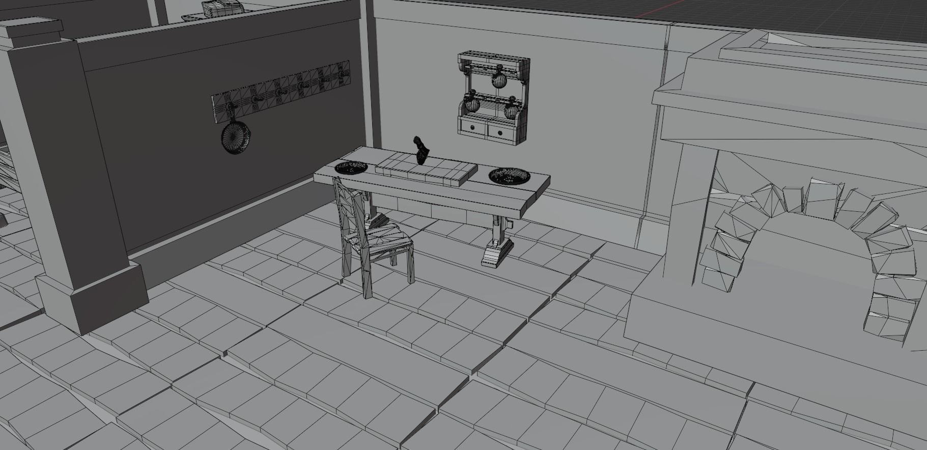 Stylized Medieval Room Scene - 1 Low-poly 3D model_13