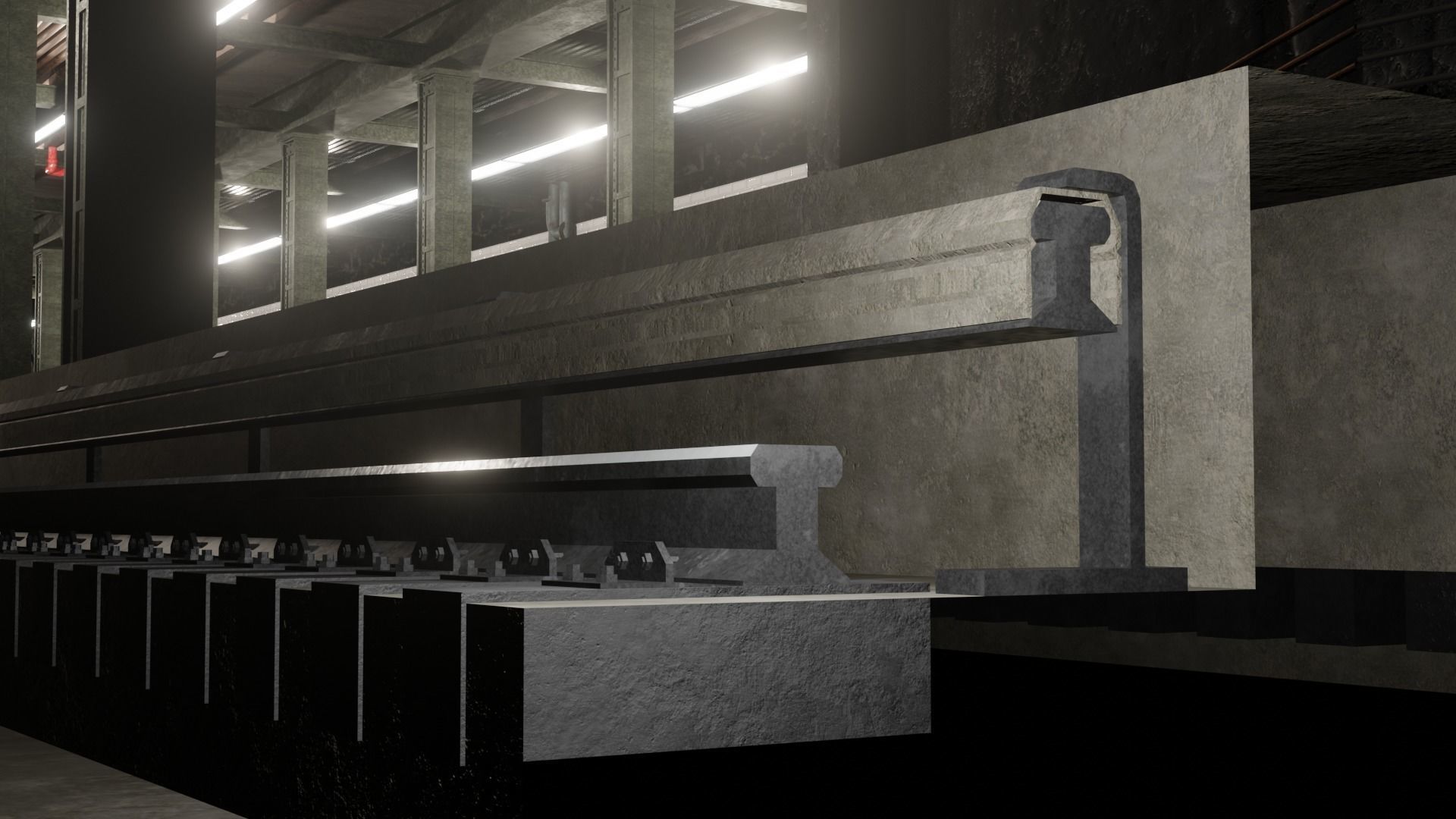 Detailed Subway Station Environment for Games and Simulations  3D model_4